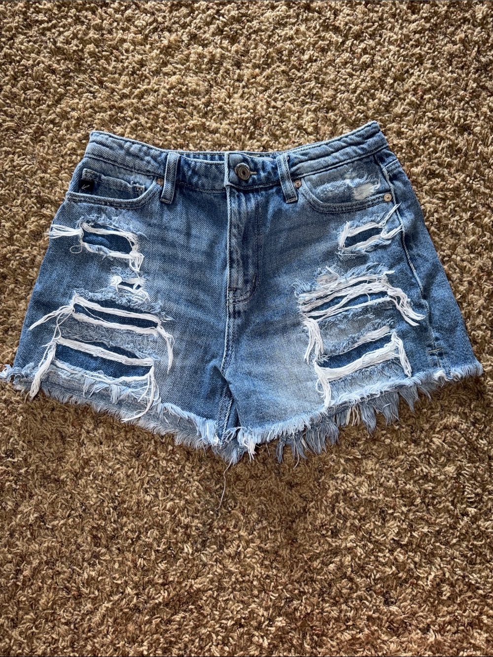 KanCan Light Blue Ripped Denim Shorts
